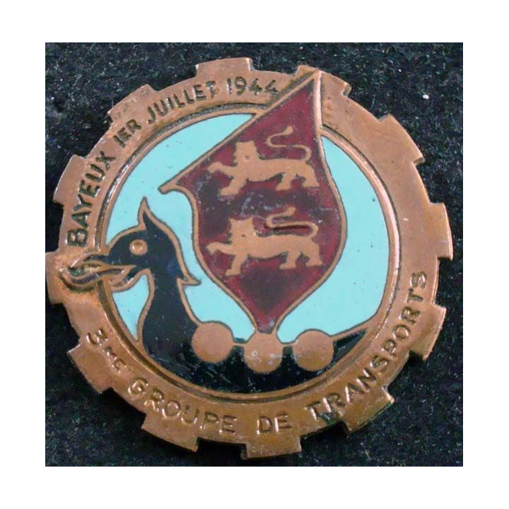 3° GT 3° Groupe de Transport FFI Bayeux 1° juillet 1944 en émail