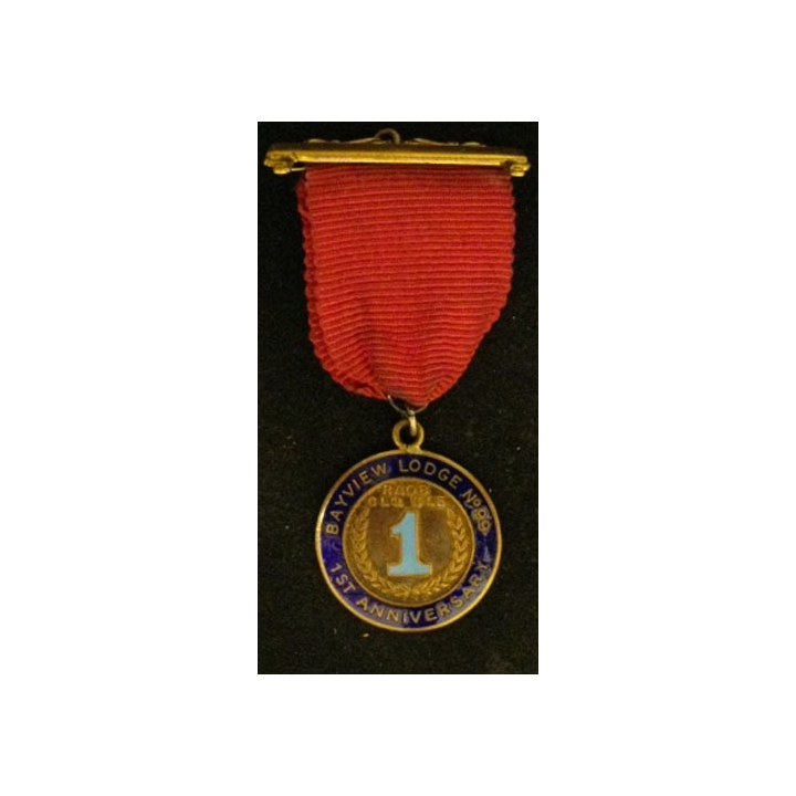 MÉDAILLE MAÇONNIQUE DU 1°ANNIVERSAIRE DE LA LOGE RAOB N°99
