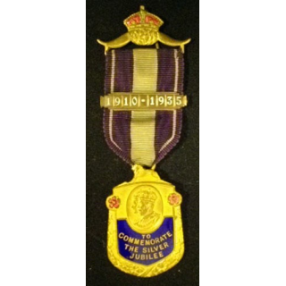 MÉDAILLE MAÇONNIQUE COMMEMORATIVE DU JUBILE D'ARGENT 1910-1935