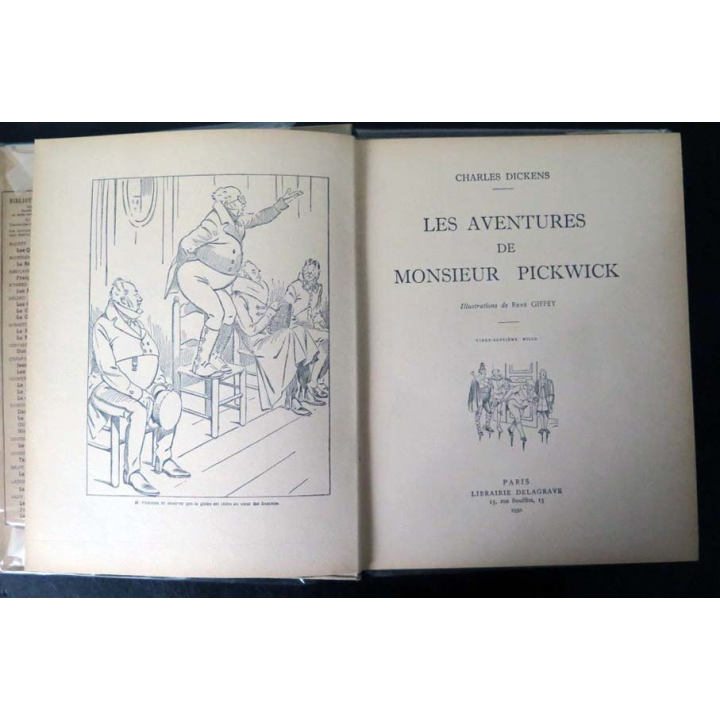 Vieux livres : Les aventures de monsieur Pickwick de Charles Dickens