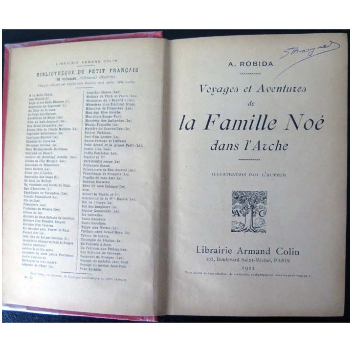 Vieux livres : La Famille Noë dans l'Arche de A. Robida 1922
