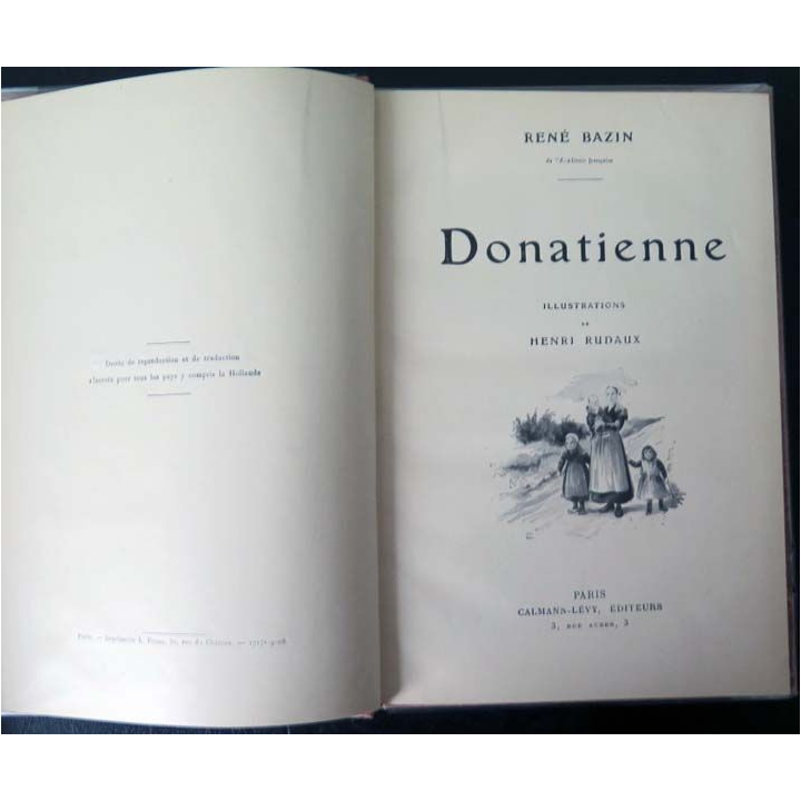 Vieux livres : Donatienne par René Bazin Editions Arthème Fayard