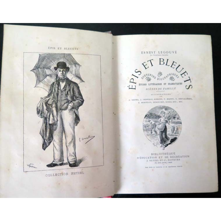 Vieux livres : Epis et Bleuets par Ernest LEGOUVÉ Académie Française