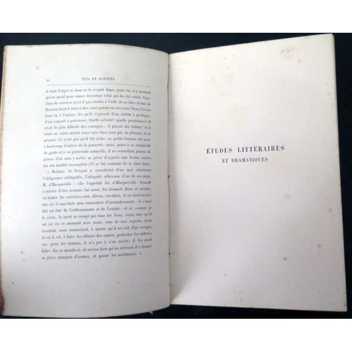 Vieux livres : Epis et Bleuets par Ernest LEGOUVÉ Académie Française