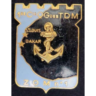 Insigne métal de la 1° cie de QG des TDM DRAGO PARIS G. 1585 en émail