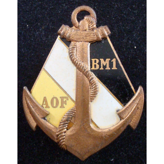 Insigne du Bataillon de Marche N° 1 / AOF DRAGO O M Déposé G. 875