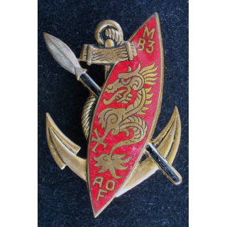 Insigne du Bataillon de Marche N° 3 / AOF DRAGO O M Déposé