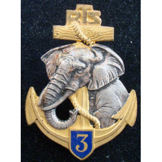 Insigne du 3° Régiment de Tirailleurs Sénégalais DRAGO BERANGER H. 716