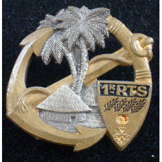 Insigne du 1° Régiment de Tirailleurs Sénégalais DRAGO PARIS peint