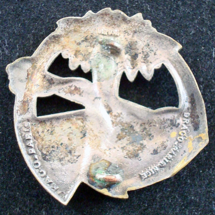 Insigne du 1° Régiment de Tirailleurs Sénégalais DRAGO PARIS peint