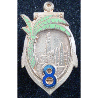 Insigne du 8° Régiment de Tirailleurs Sénégalais DRAGO BERANGER émail