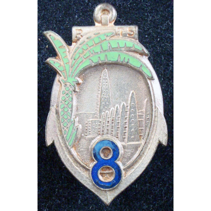 Insigne du 8° Régiment de Tirailleurs Sénégalais DRAGO BERANGER émail