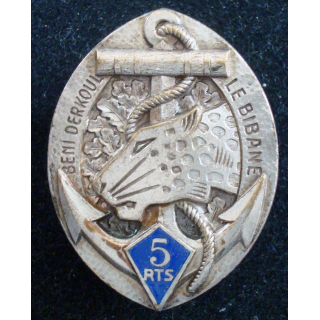 Insigne du 5° Régiment de Tirailleurs Sénégalais DRAGO PARIS Déposé