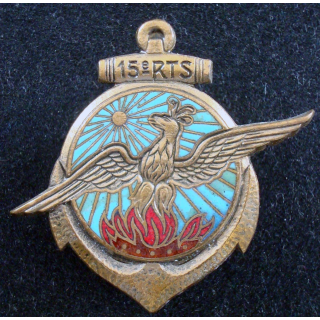 Insigne du 15° Régiment de Tirailleurs Sénégalais OFSI doré