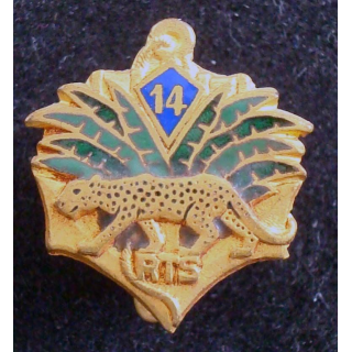Insigne boutonnière 14° Régiment de Tirailleurs Sénégalais en émail