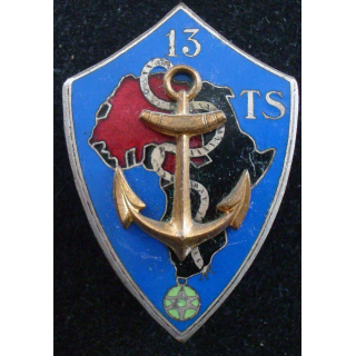 Insigne 13° Tirailleurs Sénégalais ARAVIT ET PEREZ relief et émail