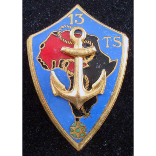 Insigne du 13° Tirailleurs Sénégalais MARDINI en relief et émail