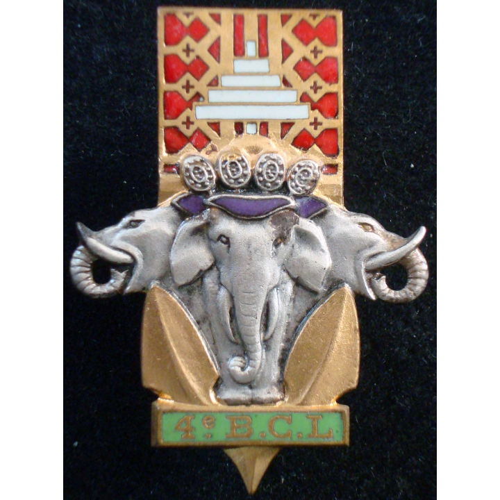 Insigne 4° Bataillon de Chasseurs Laotiens Drago Beranger H. 356 émail