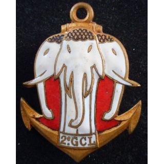 Insigne 2° Groupe de Chasseurs Laotiens Drago Beranger H.511 en émail