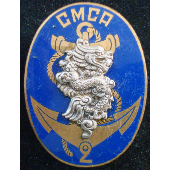 Insigne 2° Compagnie de Marche du Centre ANNAM Drago O Metra en émail