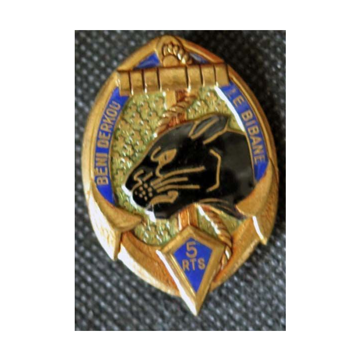 Insigne du 5° Régiment de Tirailleurs Sénégalais Courtois 5° RTS