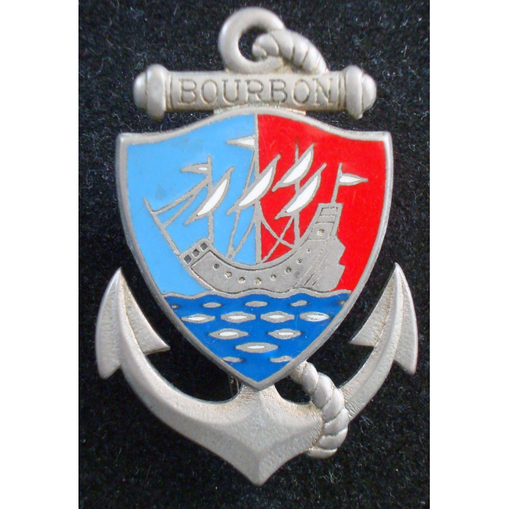 insigne Cie Coloniale de BOURBONDrago Paris H. 735 en émail