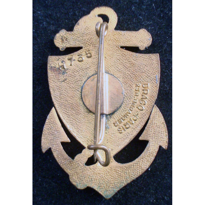 insigne Compagnie Coloniale de BOURBON Drago Beranger H. 735 en émail