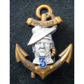 Insigne 3° Régiment d'Infanterie de Marine 1° Cie BALME SAUMUR