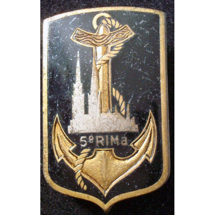 Insigne du 5° Régiment d'Infanterie de Marine DRAGO G. 1988 en émail