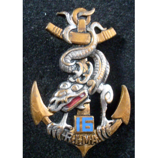 Insigne du 16° Régiment d'Infanterie de Marine Drago Paris G. 1136