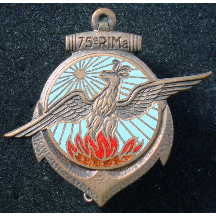 Insigne 75° Régiment d'Infanterie de Marine OFSI Paris émail