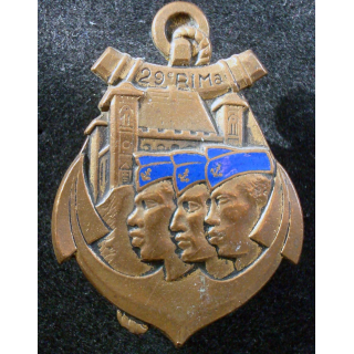 Insigne 29° Régiment d'Infanterie de Marine Drago Paris G. 1586 émail