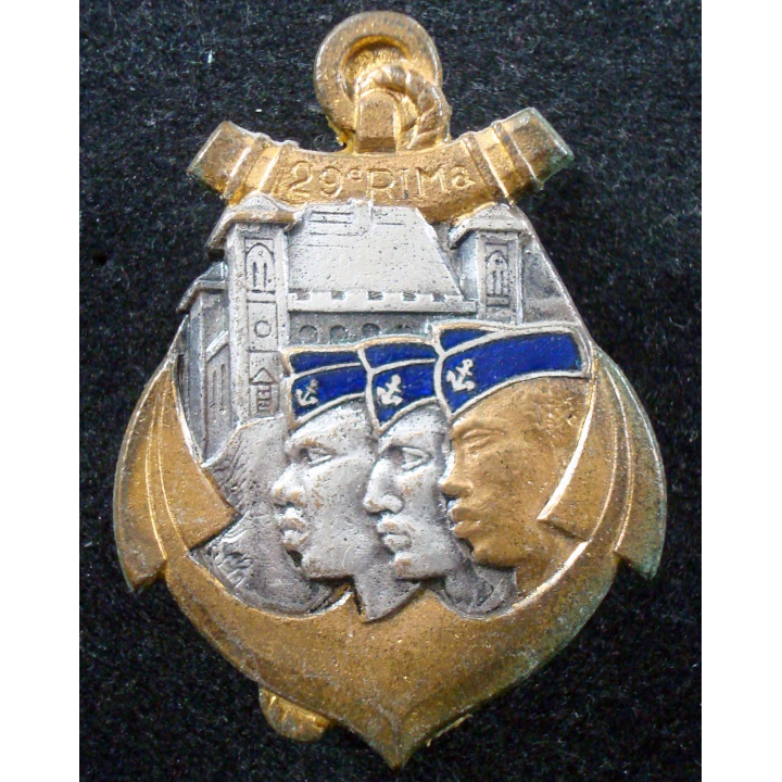 Insigne 29° Régiment d'Infanterie de Marine Drago Paris G. 1586 émail