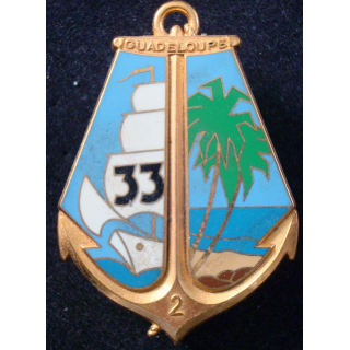 Insigne 2° Compagnie du 33° Régiment d'Infanterie de Marine Fraisse