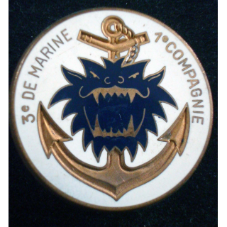 Insigne de la 1° Cie du 3° Régiment d'Infanterie de Marine Fraisse