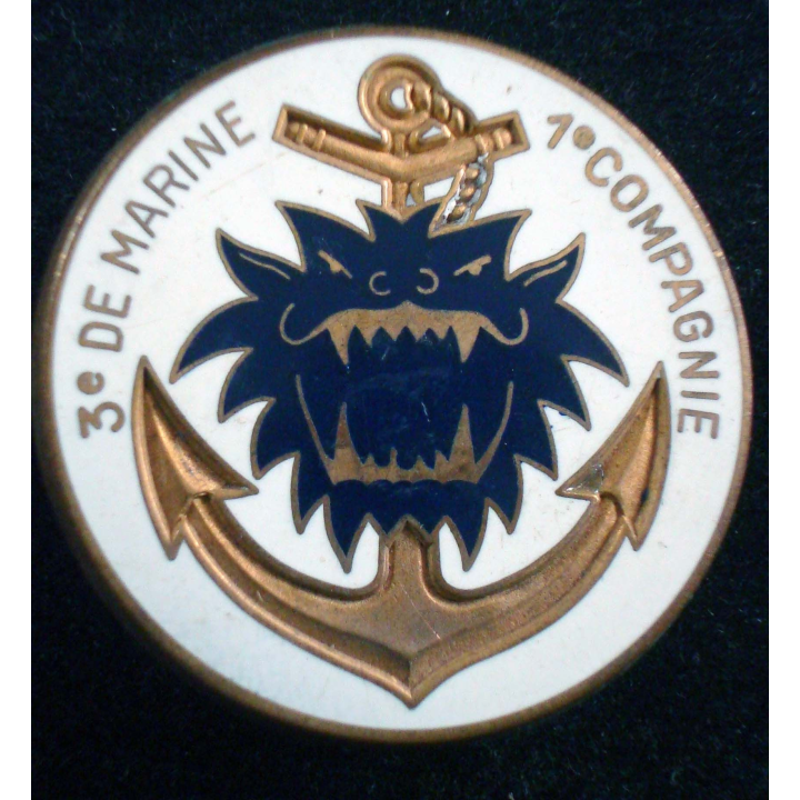Insigne de la 1° Cie du 3° Régiment d'Infanterie de Marine Fraisse