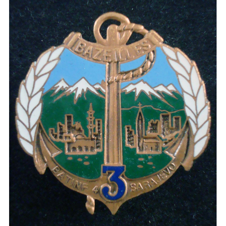 Insigne du BAT INF 4 du 3° Régiment d'Infanterie de Marine JY Segalen
