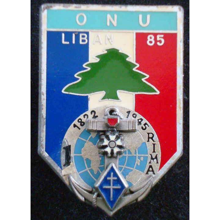 Insigne 1° Régiment d'Infanterie de Marine FINUL Liban 1985 Deslart