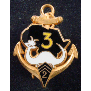 Insigne 3° Cie du 2° Régiment d'Infanterie de Marine fabricant Fraisse