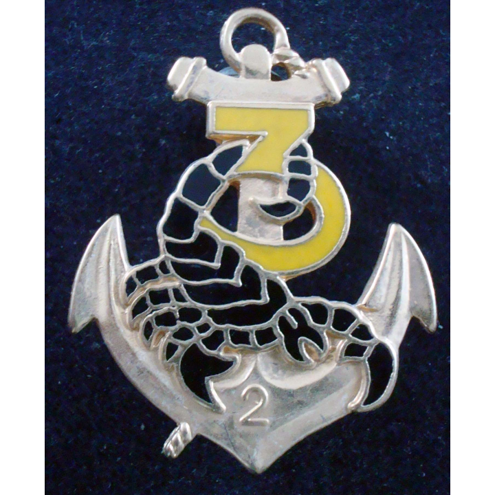 Insigne 3° Cie du 2° Régiment d'Infanterie de Marine doré