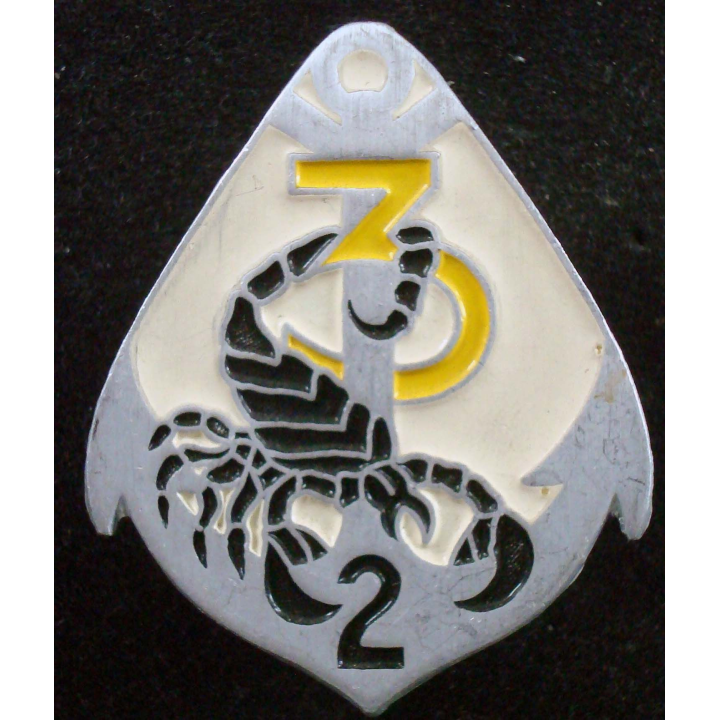 Insigne 3° Cie du 2° Régiment d'Infanterie de Marine Beraudy peint