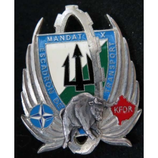 Insigne de l'Escadron de Transport X° mandat KFOR fabrication Sheli