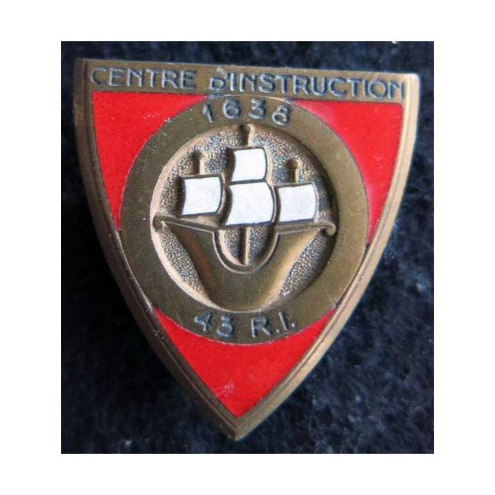 43° RI / CI : 43° régiment d'infanterie centre d'instruction de fabrication Arthus Bertrand G. 1429 en émail