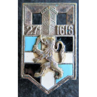 27° RI : insigne métallique du 27° régiment d''infanterie de fabrication Drago Paris en émail