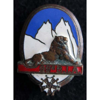 99° BIA : Insigne métallique du 99° bataillon d’infanterie alpine de fabrication Drago Olivier Métra H. 285 en émail