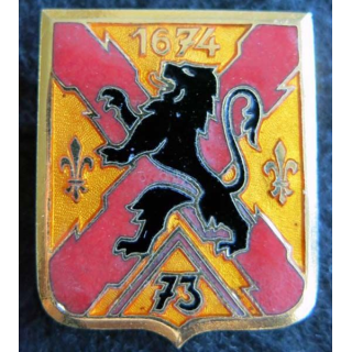 73° RID: insigne métallique du 73° régiment d''infanterie divisionnaire de fabrication Arthus Bertrand Paris émail