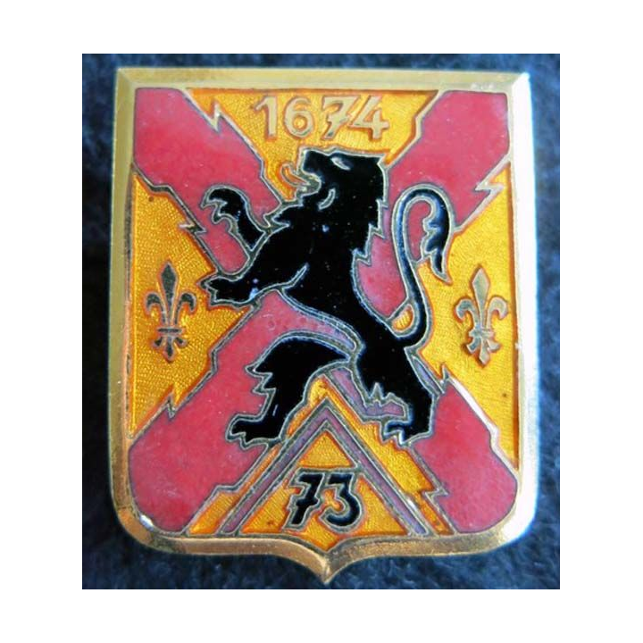 73° RID: insigne métallique du 73° régiment d''infanterie divisionnaire de fabrication Arthus Bertrand Paris émail