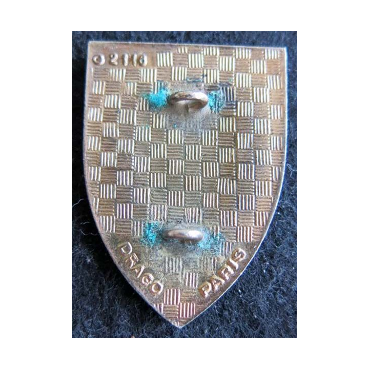 1° RI: insigne métallique du 1° régiment d''infanterie de fabrication Drago G. 2118 émail