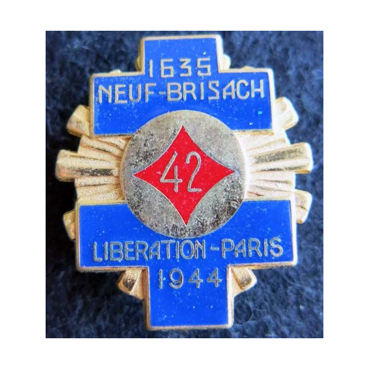 42° RI : Insigne métallique du 42° régiment d'infanterie 1635 Neuf-Brisach Fraisse
