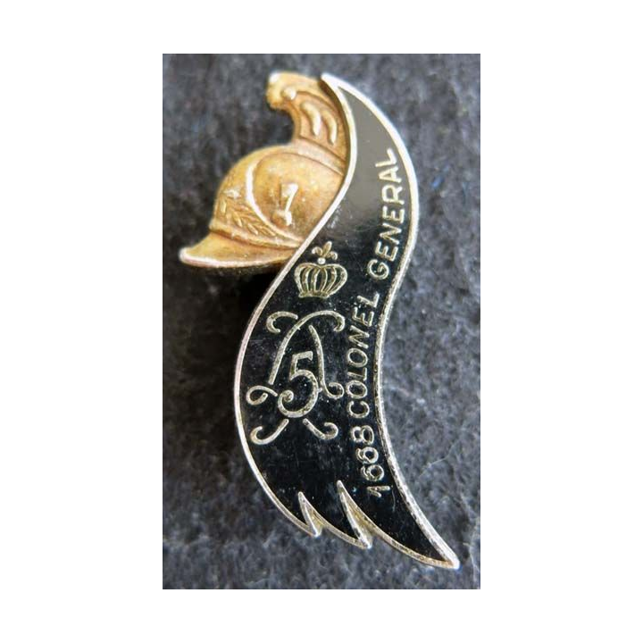 5° RD : insigne métallique du 5° régiment de dragons de fabrication Delsart Sens G. 2058